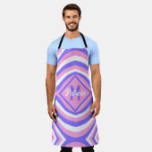 Mit Monogramm 70er Groovy pink & lila psychedelisc Schürze (Getragen)