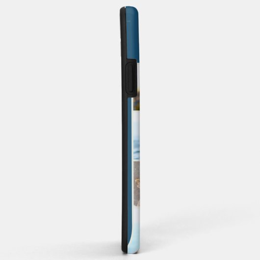 Mit Monogramm 7 FotoCollage auf Aquamarin Peacock Case-Mate iPhone Hülle (Hinten/Rechts)