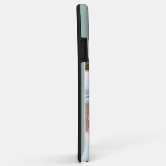 Mit Monogramm 7 FotoCollage auf Grün Case-Mate iPhone Hülle (Hinten/Rechts)