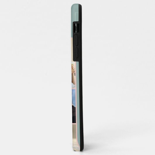 Mit Monogramm 7 FotoCollage auf Grün Case-Mate iPhone Hülle (Hinten/Links)