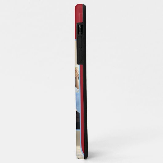 Mit Monogramm 7 FotoCollage auf Rot Case-Mate iPhone Hülle (Hinten/Links)