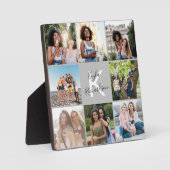 Mit Monogramm 8-Foto-Grid-Collage Graduate Plaque Fotoplatte (Vorderseite)
