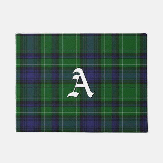Mit Monogramm Abercrombie Tartan-karierte Fußmatte (Vorderseite)