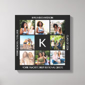 Mit Monogramm Abschluss 8 FotoCollage benutzerdefi Leinwanddruck (Vorderseite)