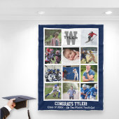 Mit Monogramm Abschluss Multi-FotoCollage Fleecedecke