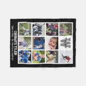 Mit Monogramm Abschluss Multi-FotoCollage Fleecedecke (Vorderseite (Horizontal))