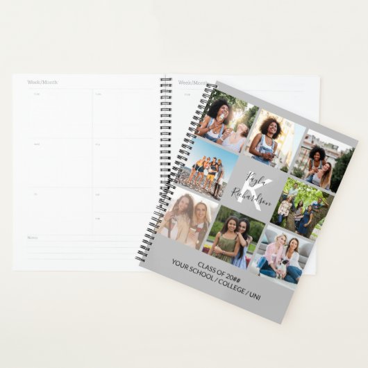 Mit Monogramm Abschluss Zitat 8 Fotocollage grau Planer (Anzeige)