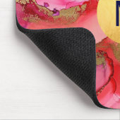 Mit Monogramm Abstrakte Art Jewel Tone Mouse Pad Mousepad (Ecke)