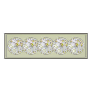 Mit Monogramm Abstrakte Daisy Blume Art, Light Gre Fotodruck