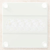 Mit Monogramm Abstrakte Daisy Blume Gelb Grau Glasuntersetzer (Rückseite)