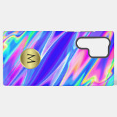 Mit Monogramm Abstrakte Holografie Samsung Galaxy Hülle (Rückseite (Horizontal))