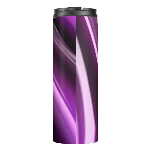 Mit Monogramm Abstrakte Lila 3D-Kunst Thermosbecher (Rückseite)