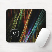 Mit Monogramm abstrakte Mehrfarbenlinien Muster Mousepad (Mit Mouse)