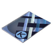 Mit Monogramm Abstrakte Weaver Streifen Blau grau Notizblock (Linke Seite)