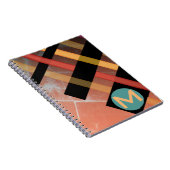 Mit Monogramm Abstrakte Weaver Streifen, rot gelb Notizblock (Rechte Seite)