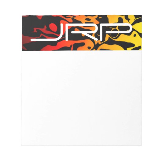 Mit Monogramm Abstrakter Lava Swirl Notizblock (Vorderseite)