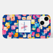 Mit Monogramm Abstrakter Name Case-Mate iPhone Hülle (Rückseite (Horizontal))