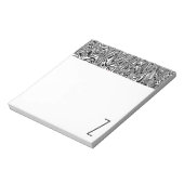 Mit Monogramm Abstrakter Zigzag-Swirl Notizblock (Rotiert)