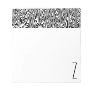 Mit Monogramm Abstrakter Zigzag-Swirl Notizblock