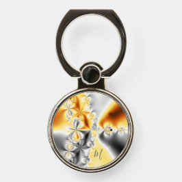 Mit Monogramm Abstraktes Gold Silver Fraktal Handy Ring