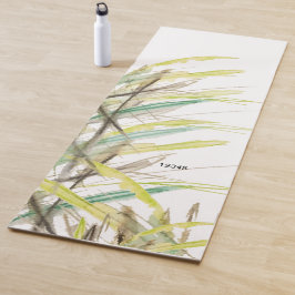 Mit Monogramm Abstraktes Gras Wasserfarbe Handgema Yogamatte