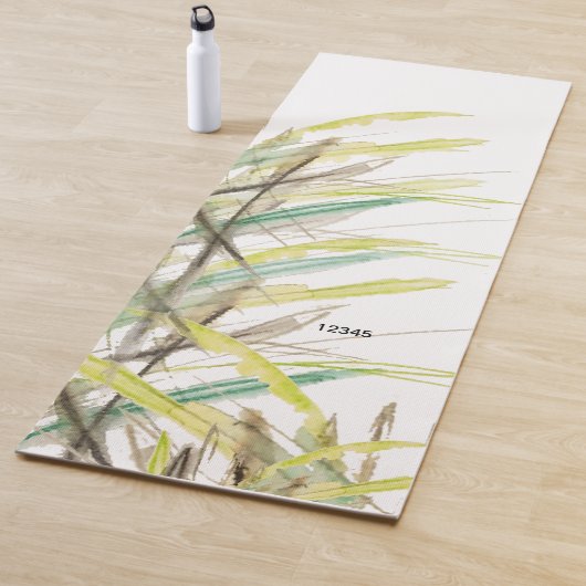 Mit Monogramm Abstraktes Gras Wasserfarbe Handgema Yogamatte (Beispiel)