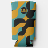 Mit Monogramm Abstraktes Muster Personalisiert Selters Dosenkühler (Vorderseite)