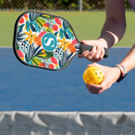 Mit Monogramm Abstraktes Muster Pickleball Schläger
