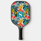 Mit Monogramm Abstraktes Muster Pickleball Schläger (Vorderseite)