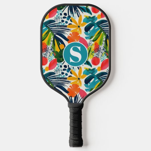 Mit Monogramm Abstraktes Muster Pickleball Schläger (Vorderseite)