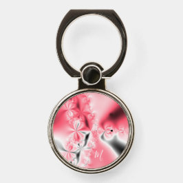 Mit Monogramm Abstraktes rosafarbenes Fraktal Handy Ring