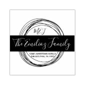 Mit Monogramm Adresse für kühne Skriptbereiche Gummistempel (Prägung)