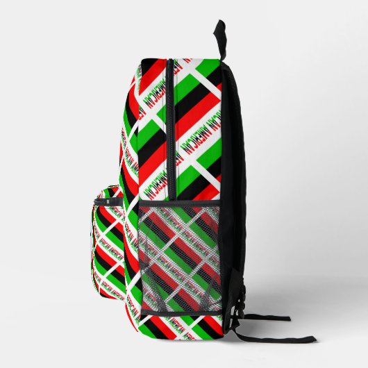 Mit Monogramm afroamerikanische Flagge Bedruckter Rucksack (Rechts)