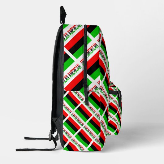 Mit Monogramm afroamerikanische Flagge Bedruckter Rucksack (Links)