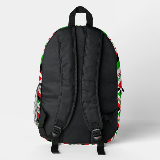 Mit Monogramm afroamerikanische Flagge Bedruckter Rucksack (Rückseite)