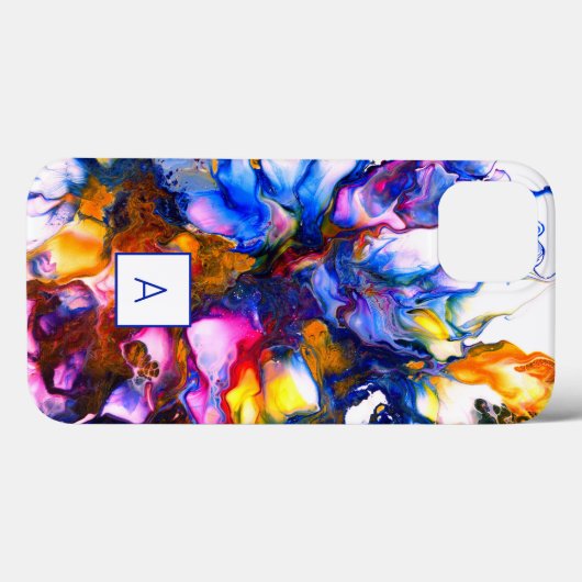 Mit Monogramm Agate Fluid Art Personalisiert Case-Mate iPhone Hülle (Rückseite (Horizontal))