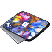 Mit Monogramm Agate Fluid Art Personalisiert Laptopschutzhülle (Vorne Knopf)