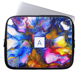 Mit Monogramm Agate Fluid Art Personalisiert Laptopschutzhülle