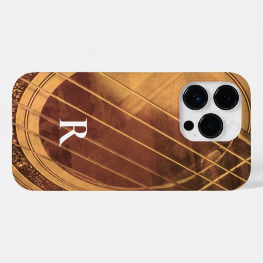 Mit Monogramm akustische Gitarre Case-Mate iPhone Hülle (Rückseite (Horizontal))
