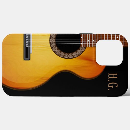 Mit Monogramm akustische Gitarre Case-Mate iPhone Hülle (Rückseite (Horizontal))
