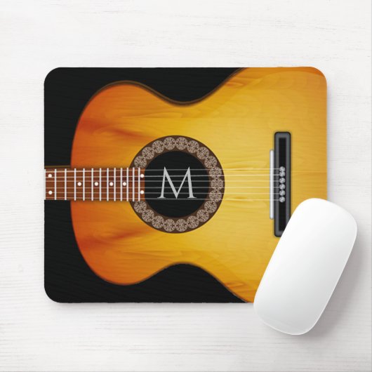Mit Monogramm akustische Gitarre Mousepad (Mit Mouse)
