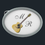 Mit Monogramm akustische Gitarre Ovale Gürtelschnalle<br><div class="desc">Akustische Gitarre aus Gürtel mit Monogramm,  dass Sie mit jedem beliebigen Text Ihrer Wahl anpassen können. Wenn Sie Hilfe bei der Anpassung benötigen,  kontaktieren Sie uns über den Link auf dieser Seite. Personalisierte Gurtschnalle mit elektrischer Gitarre</div>