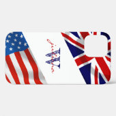 Mit Monogramm American British Flags Patriotic Case-Mate iPhone Hülle (Rückseite (Horizontal))