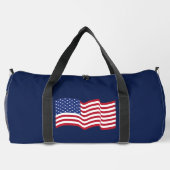 Mit Monogramm amerikanische Flaggenwanze Duffle Bag (Rückseite)