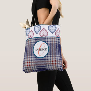 Mit Monogramm amerikanische Rot-Weiß-und Blauer-Ka Tasche