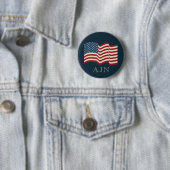 Mit Monogramm amerikanisches Flag-Button-Geschenk Button (Beispiel)