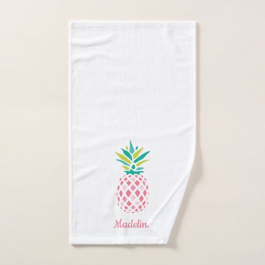 Mit Monogramm Ananas Badhandtuch Set (Handtuch)