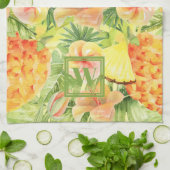 Mit Monogramm Ananas-Blume Geschirrtuch (Gefaltet)