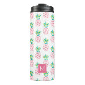 Mit Monogramm Ananas, Giralpink Thermosbecher (Vorderseite)