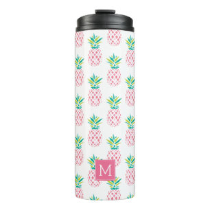 Mit Monogramm Ananas, Giralpink Thermosbecher